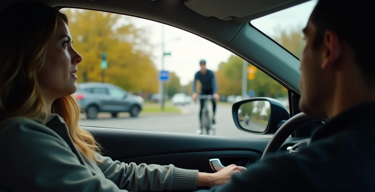 Demostración de la técnica Dutch Reach para abrir puertas de coche de forma segura