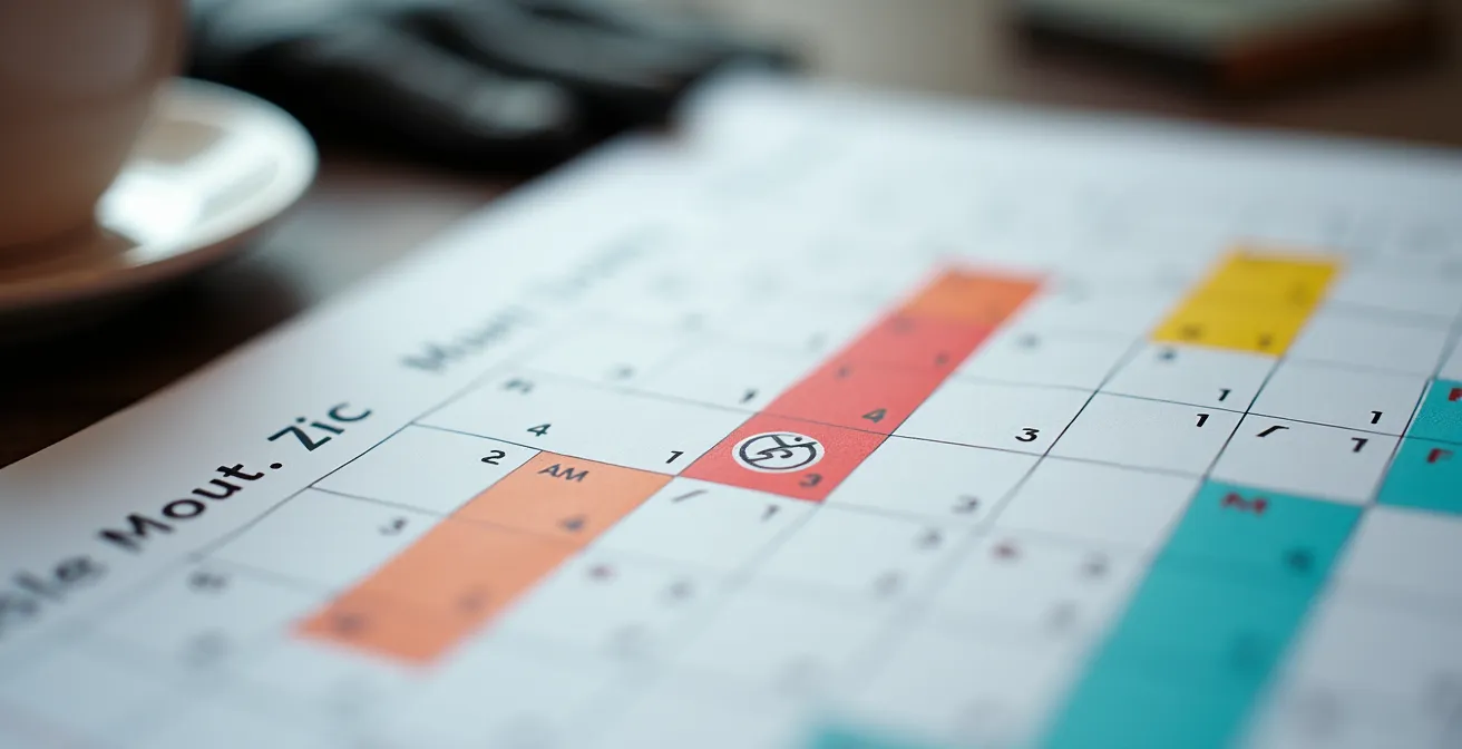 Vista macro de calendario de entrenamiento con la Quebrantahuesos marcada como objetivo en junio