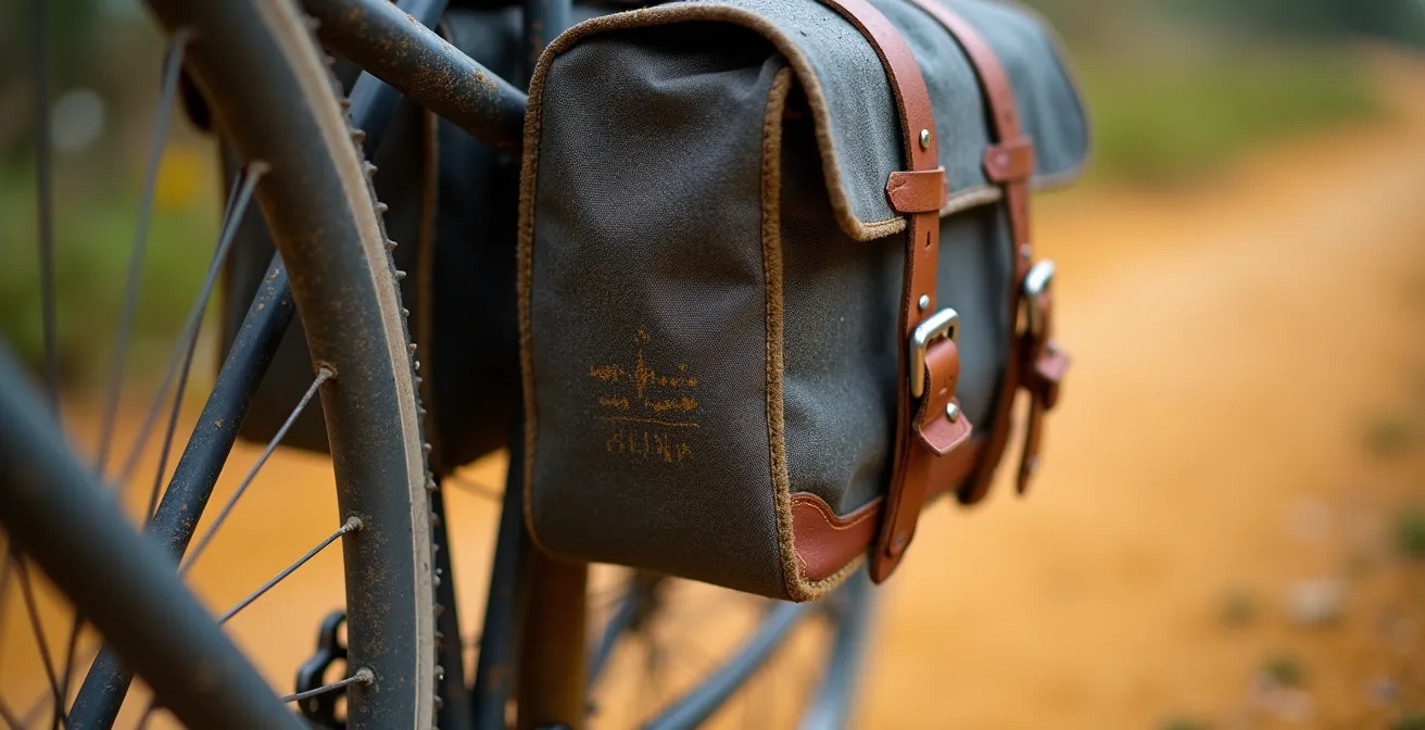 Bicicleta de trekking equipada para el Camino de Santiago