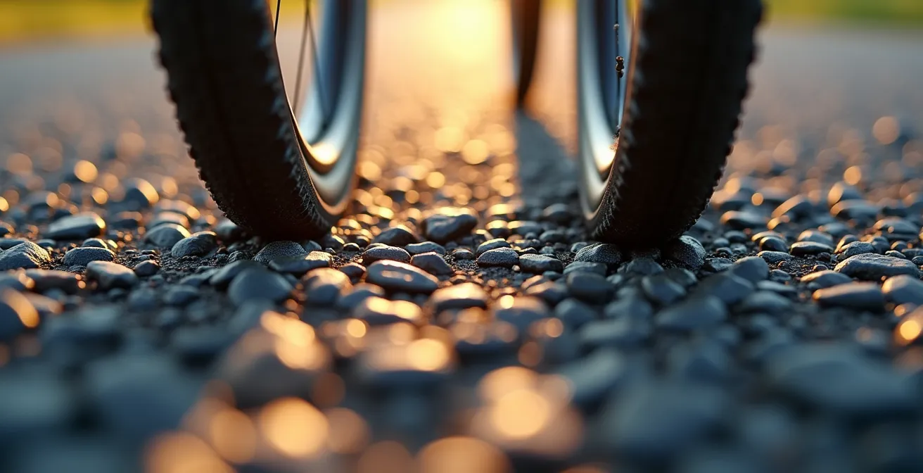 Comparación visual de la deformación del neumático con presión correcta versus excesiva