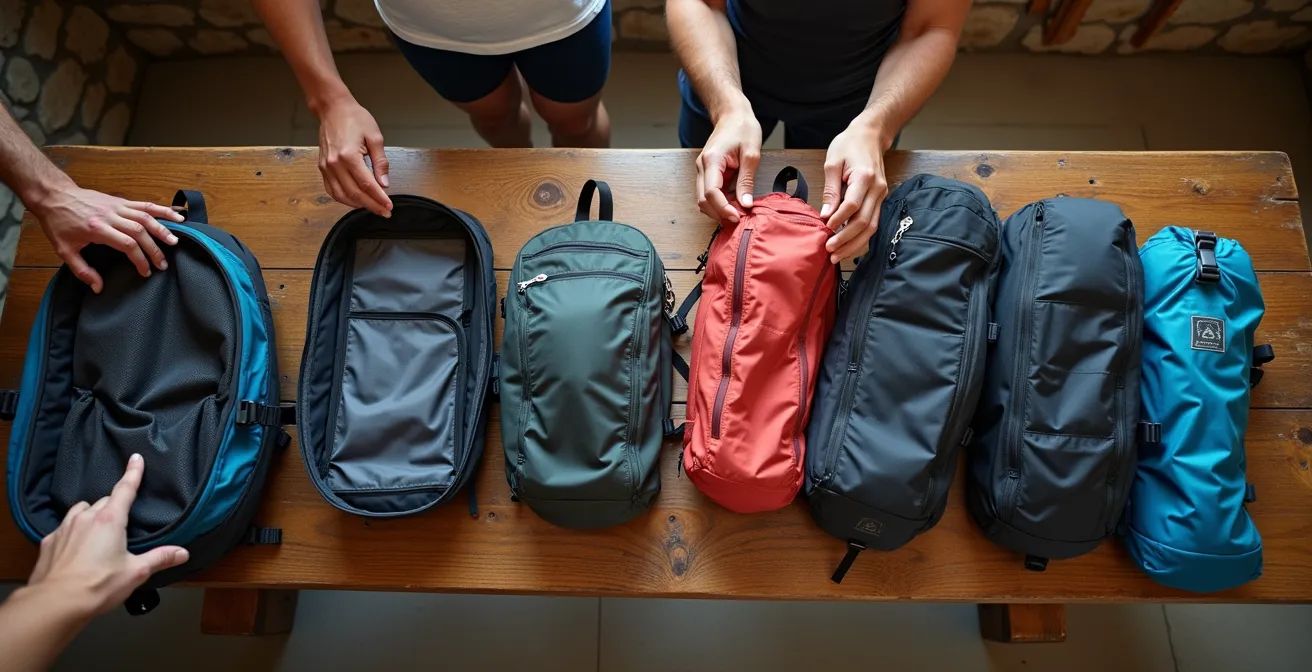 Comparación de organización del equipaje entre alforjas y bikepacking