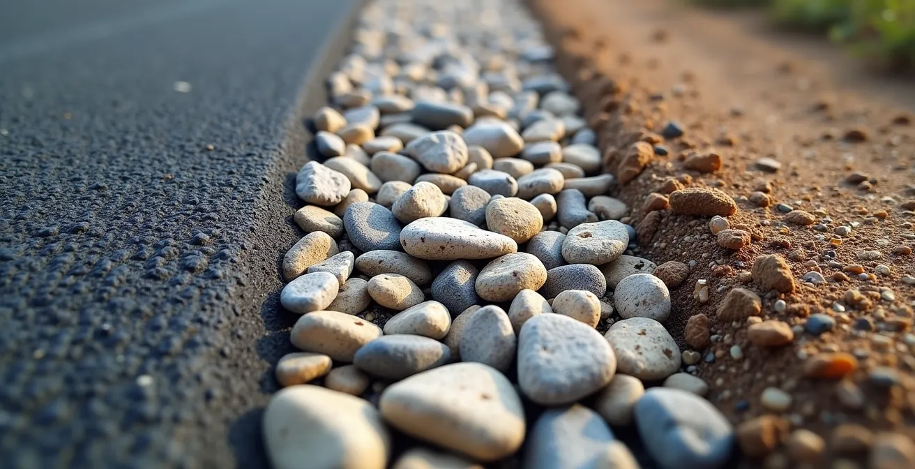 Tres tipos de caminos para ciclismo mostrados en perspectiva: asfalto, grava y sendero técnico